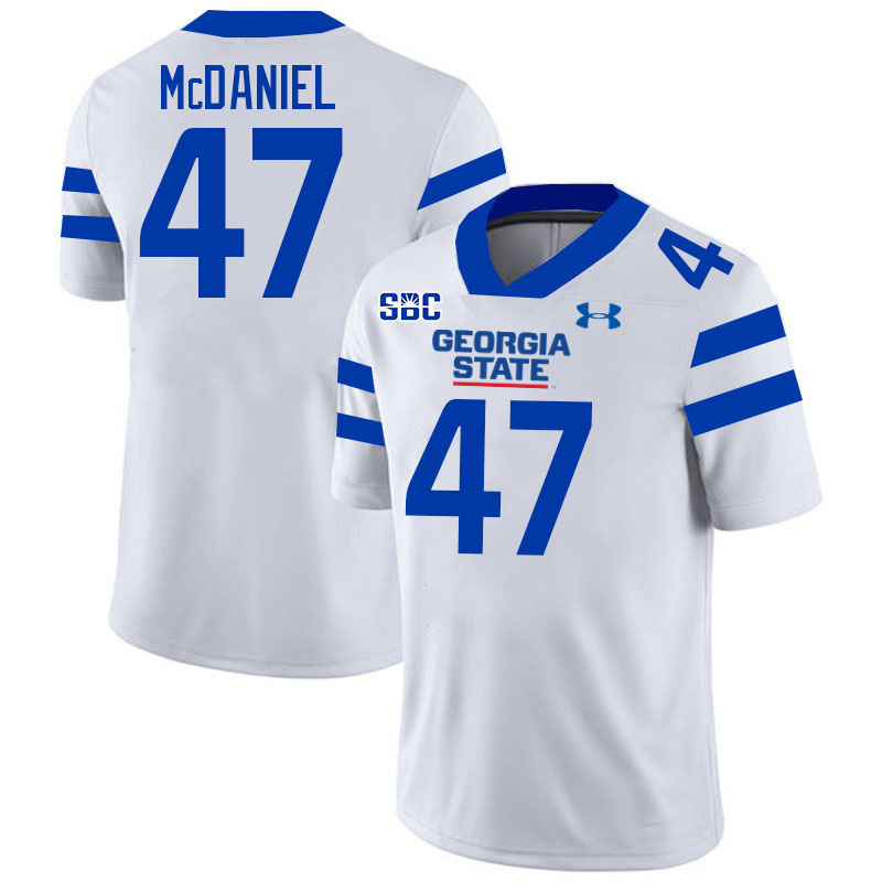 Georgia State Panthers #47 KD McDaniel College Football Jerseys Stitched-White